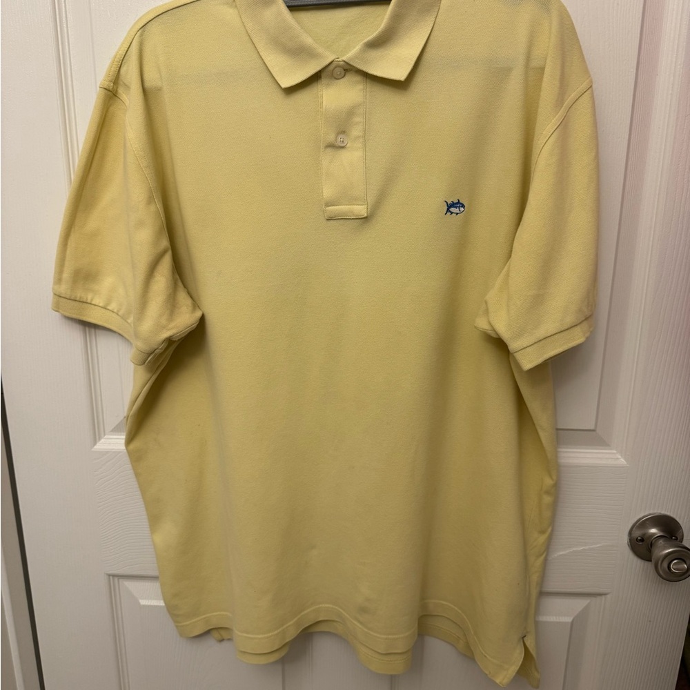 Southern Tide Yellow Polo Shirt Classic Short-Sleeved